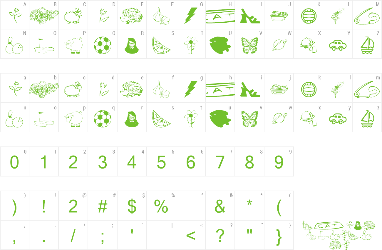 Font KR Katlings Eight preview